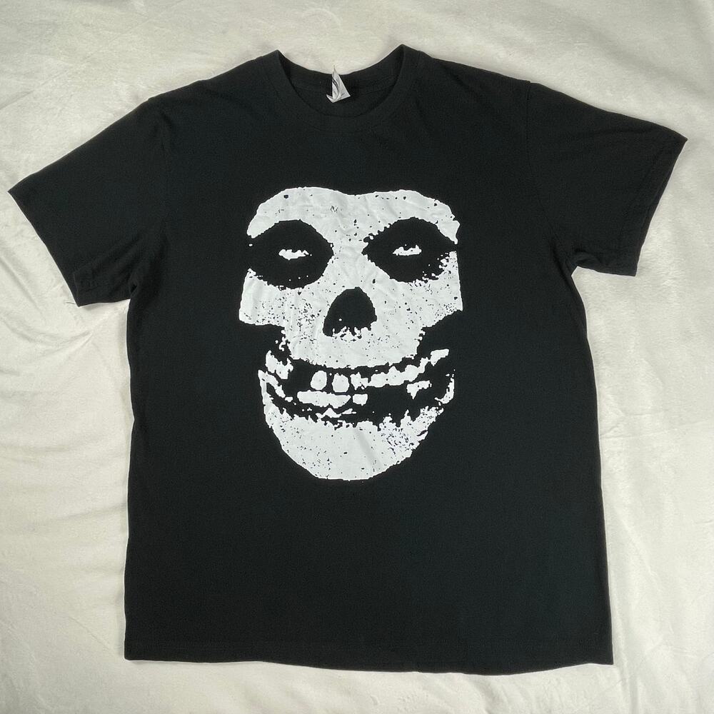 🔥Caribbean Seal Misfits Friend Skull Logo Classic Punk Rock Black T- Shirt Sz M
